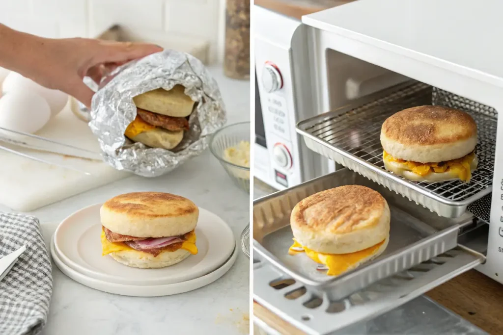 Step-by-step guide on how to cook a Jimmy Dean breakfast sandwich.