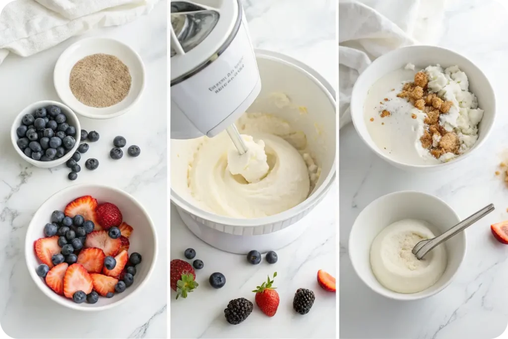 Step-by-step process of making frozen yogurt at home