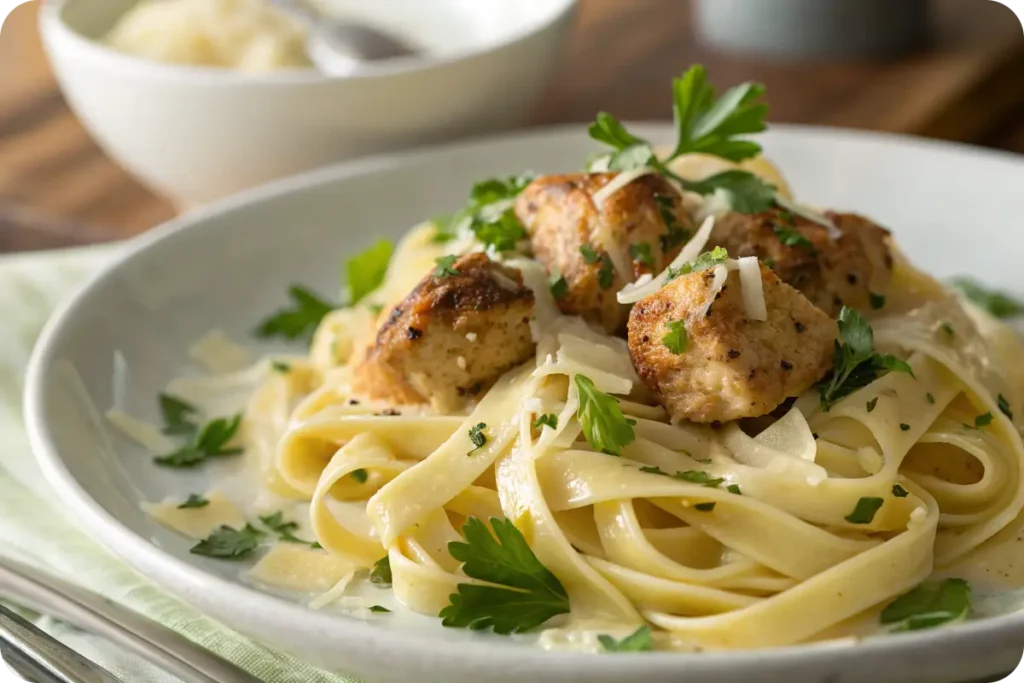 Homemade Garlic Butter Chicken with Parmesan Pasta