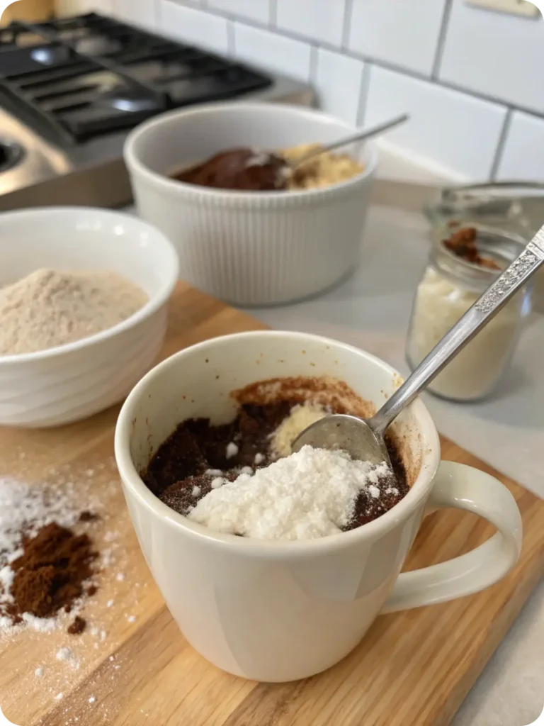 Mug Cake Preparation Steps