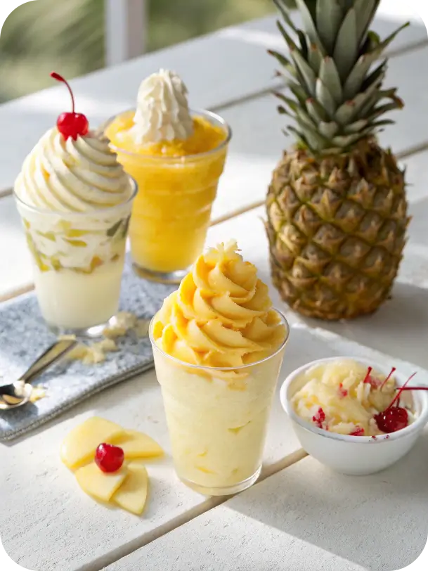 Three ways to serve Dole Whip made in Ninja Creami