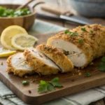 Homemade Longhorn Parmesan Crusted Chicken with golden crust