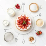 minimalist-top-down-shot-of-strawberry-tres-leches