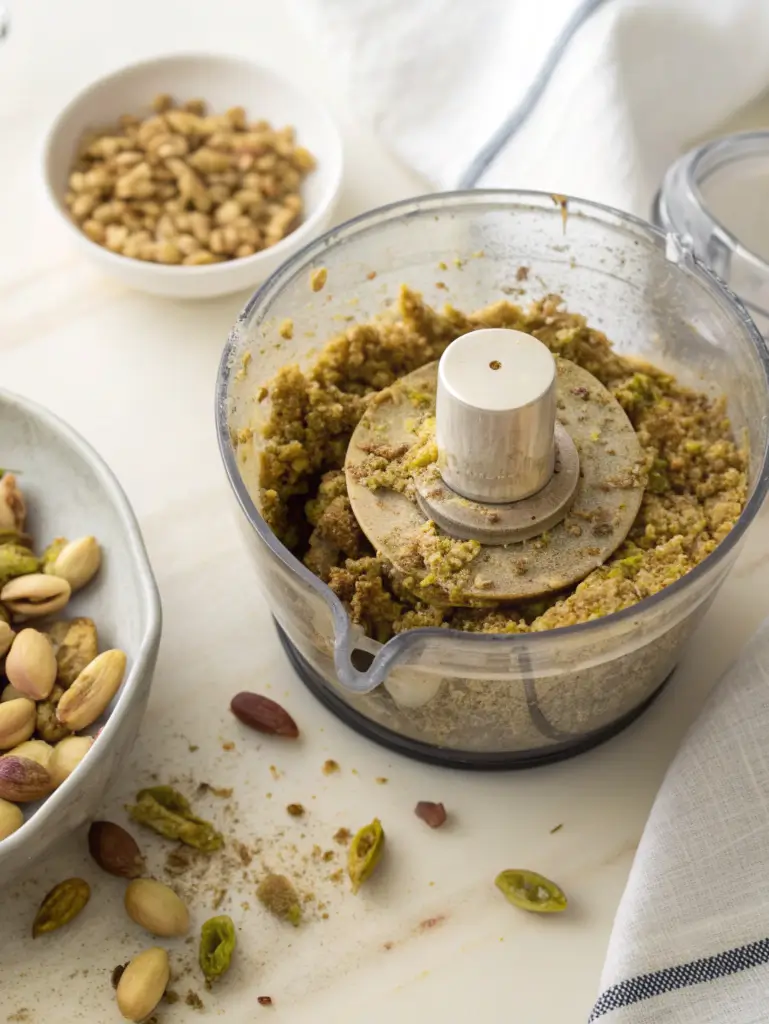 Food processor blending toasted pistachios into pasteFood processor blending toasted pistachios into pasteFood processor blending toasted pistachios into pasteFood processor blending toasted pistachios into paste